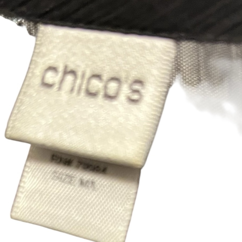 Chico’s M/L black beaded semi sheer cover up with armholes beaded neckline NWOT - Picture 3 of 10